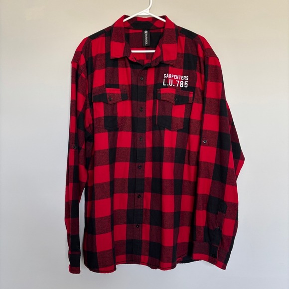 Burnside Men's Size 2X Buffalo Paid Button Down Flannel Grunge Lumerjack Warm - Picture 2 of 9